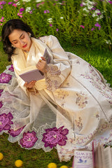 RANG RASIYA - 3PC LAWN EMBROIDERED SHIRT WITH COTTON NET EMBROIDERED DUPATTA AND TROUSER - HZG3088