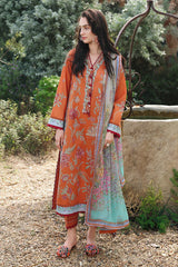 MUSHQ - 3PC LAWN EMBROIDERED SHIRT WITH CHIFFON PRINTED DUPATTA AND TROUSER - HZG3083