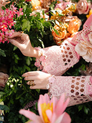 MAHNUR - 3PC LAWN EMBROIDERED SHIRT WITH KHADI NET EMBROIDERED DUPATTA AND TROUSER - HZG2723