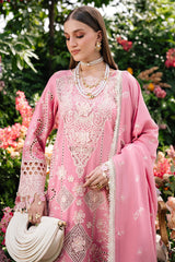 MAHNUR - 3PC LAWN EMBROIDERED SHIRT WITH KHADI NET EMBROIDERED DUPATTA AND TROUSER - HZG2723