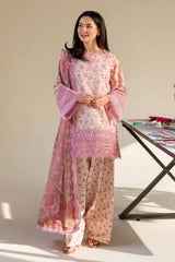 SOBIA NAZIR - 3PC LAWN PRINTED SHIRT WITH SILK PRINTED DUPATTA AND TROUSER - HZG2977