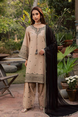BATIK - 3PC LAWN SEQUIN EMBROIDERED SHIRT WITH CHIFFON EMBROIDERED DUPATTA AND TROUSER - HZG2749