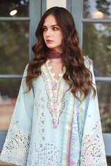 MUSHQ - 3PC LAWN EMBROIDERED SHIRT WITH SILK PRINTED DUPATTA AND TROUSER - HZG3030