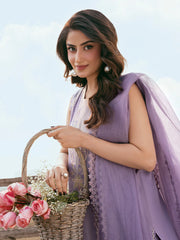 IZEL - 3PC LAWN EMBROIDERED SHIRT WITH ORGANZA EMBROIDERED DUPATTA AND TROUSER - HZG2853