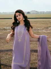 IZEL - 3PC LAWN EMBROIDERED SHIRT WITH ORGANZA EMBROIDERED DUPATTA AND TROUSER - HZG2853