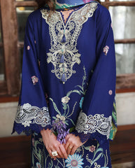 MUSHQ - 3PC LAWN EMBROIDERED SHIRT WITH SILK PRINTED DUPATTA AND TROUSER - HZG3049