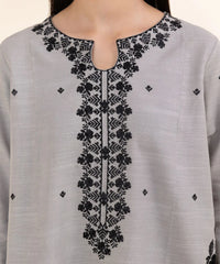 SAPPHIRE - 3PC KHADDAR EMBROIDERED SHIRT WITH TWILL PRINTED SHAWL AND TROUSER - HZG1926