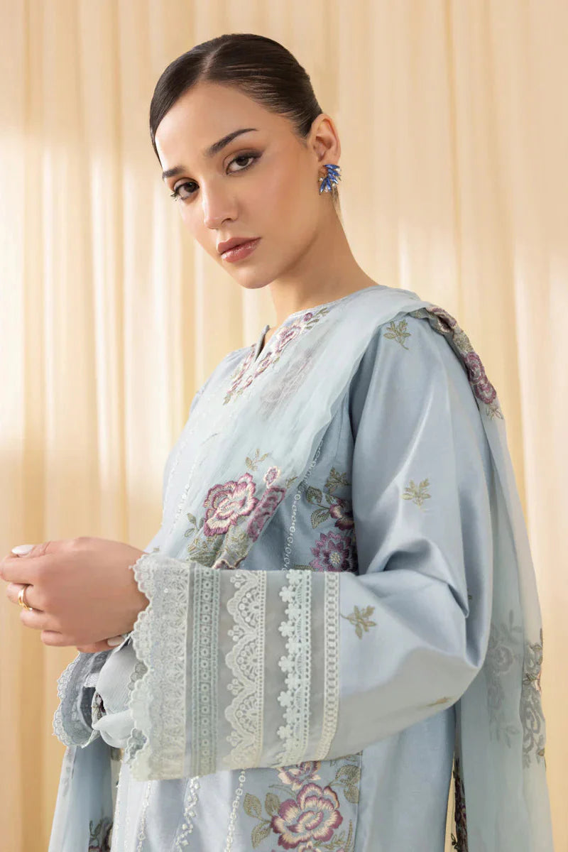 SAPPHIRE - 3PC LAWN EMBROIDERED SHIRT WITH CHIFFON EMBROIDERED DUPATTA AND TROUSER - HZG2068