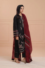 JAZMIN - 3PC LAWN EMBROIDERED SHIRT WITH COTTON NET DUPATTA  AND TROUSER - HZG2214