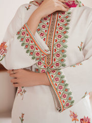 GARNET - 3PC LAWN EMBROIDERED SHIRT WITH MANAAR PRINTED DUPATTA AND TROUSER - HZG2120