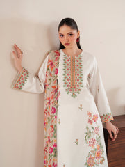 GARNET - 3PC LAWN EMBROIDERED SHIRT WITH MANAAR PRINTED DUPATTA AND TROUSER - HZG2120