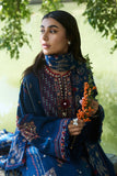 ZAHA - 3PC DHANAK EMBROIDERED SHIRT WITH DHANAK EMBROIDERED SHAWL AND TROUSER - HZG2008