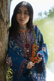 ZAHA - 3PC DHANAK EMBROIDERED SHIRT WITH DHANAK EMBROIDERED SHAWL AND TROUSER - HZG2008