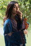 ZAHA - 3PC DHANAK EMBROIDERED SHIRT WITH DHANAK EMBROIDERED SHAWL AND TROUSER - HZG2008