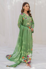 BATIK - 3PC LAWN EMBROIDERED SHIRT WITH CHIFFON EMBROIDERED DUPATTA AND TROUSER - HZG1645