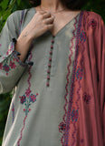 IMAGE - 3PC KHADDAR  EMBROIDERED SHIRT WITH  KHADDAR EMBROIDERED SHAWL AND TROUSER - HZG1966