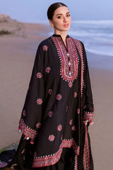 CROSS STITCH - 3PC DHANAK EMBROIDERED SHIRT WITH DHANAK EMBROIDERED SHAWL AND TROUSER - HZU2530