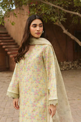 AYZEL - 3PC LAWN PRINTED SHIRT WITH SILK PRINTED DUPATTA AND TROUSER - HZG2982