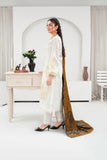 URGE - 3PC KHADDAR EMBROIDERED SHIRT WITH PEHMINA PRINTED SHAWL AND TROUSER - HZG2030