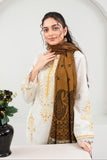 URGE - 3PC KHADDAR EMBROIDERED SHIRT WITH PEHMINA PRINTED SHAWL AND TROUSER - HZG2030