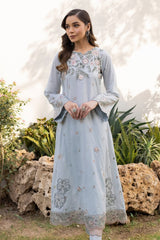 AZURE - 3PC LAWN EMBROIDERED SHIRT WITH CHIFFON EMBROIDERED DUPATTA AND TROUSER - HZG2114