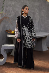 SANA YASIR - 3PC LAWN EMBROIDERED SHIRT WITH CHIFFON EMBROIDERED DUPATTA AND TROUSER - HZG1611