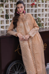 RANG RASIYA - 3PC LAWN EMBROIDERED SHIRT WITH KHADI NET EMBROIDERED DUPATTA AND TROUSER - HZG2274