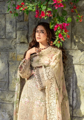 ELAF - 3PC LAWN CHIKANKAARI EMBROIDERED SHIRT WITH CHIFFON PRINTED DUPATTA AND TROUSER - HZG2836
