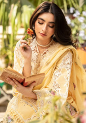 ELAF - 3PC LAWN CHIKANKAARI EMBROIDERED SHIRT WITH KHADDI NET EMBROIDERED DUPATTA AND TROUSER - HZG2747