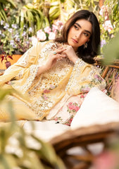 ELAF - 3PC LAWN CHIKANKAARI EMBROIDERED SHIRT WITH KHADDI NET EMBROIDERED DUPATTA AND TROUSER - HZG2747