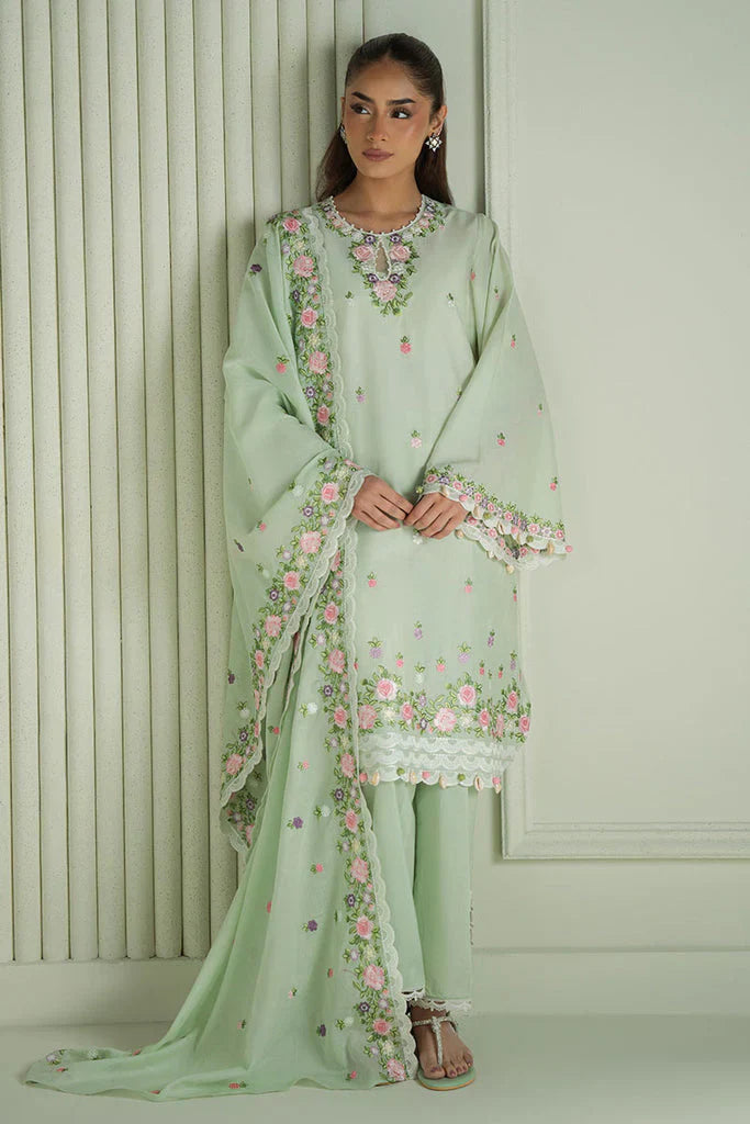 CROSS STITCH - 3PC LAWN EMBROIDERED SHIRT WITH MANAAR EMBROIDERED DUPATTA AND TROUSER - HZG2171