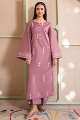 IZEL - 2PC DHANAK EMBROIDERED SHIRT WITH DHANAK EMBROIDERED TROUSER - HZG2336