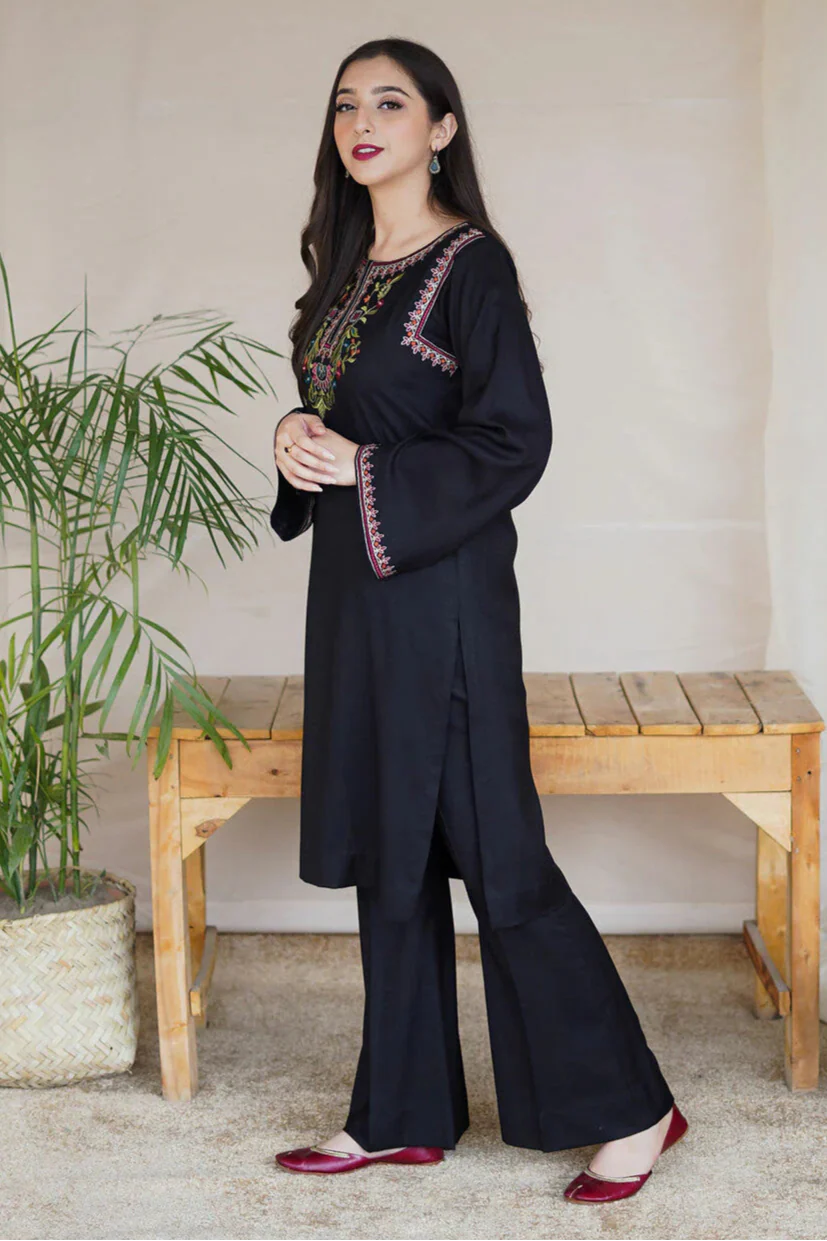 AISLING - 2PC DHANAK EMBROIDERED SHIRT AND TROUSER - HZG2374