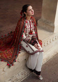 HUSSAIN REHAR - 3PC DHANAK EMBROIDERED SHIRT WITH TWILL PRINTED SHAWL AND TROUSER - HZG1789