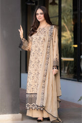 GARNET - 3PC LAWN EMBROIDERED SHIRT WITH CHIFFON EMBROIDERED DUPATTA AND TROUSER - HZG2228