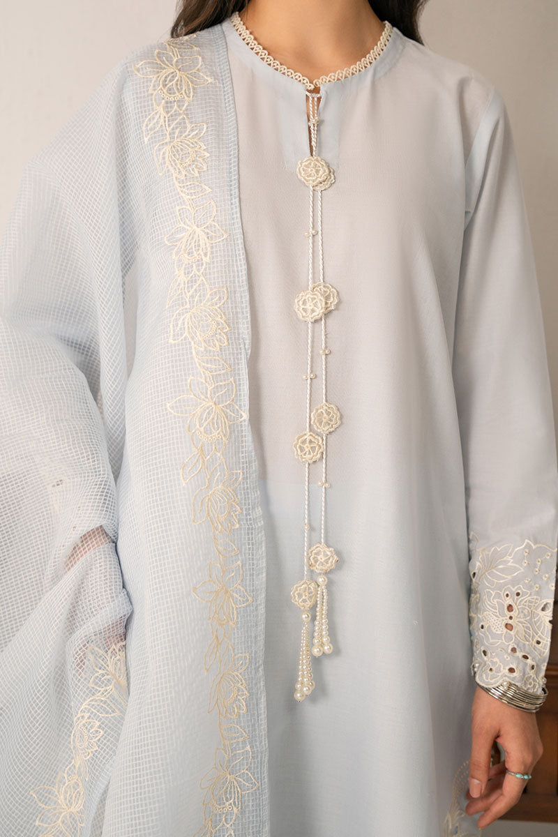 CROSS STITCH - 3PC LAWN EMBROIDERED SHIRT WITH COTTON NET EMBROIDERED DUPATTA AND TROUSER - HZG2273
