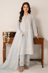 CROSS STITCH - 3PC LAWN EMBROIDERED SHIRT WITH COTTON NET EMBROIDERED DUPATTA AND TROUSER - HZG2273