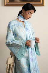 AYZEL - 3PC LAWN PRINTED SHIRT WITH SILK PRINTED DUPATTA AND TROUSER - HZG2981