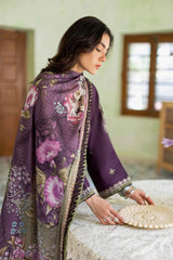 JAZMIN - 3PC LAWN EMBROIDERED SHIRT WITH CHIFFON PRINTED DUPATTA AND TROUSER - HZG2866
