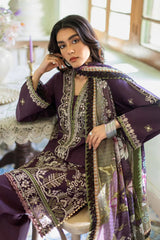 JAZMIN - 3PC LAWN EMBROIDERED SHIRT WITH CHIFFON PRINTED DUPATTA AND TROUSER - HZG2866