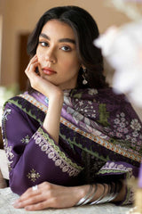 JAZMIN - 3PC LAWN EMBROIDERED SHIRT WITH CHIFFON PRINTED DUPATTA AND TROUSER - HZG2866