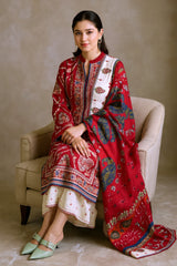 ZARA SHAH JAHAN - 3PC LAWN EMBROIDERED SHIRT WITH DIAMOND PRINTED DUPATTA AND TROUSER - HZG2728
