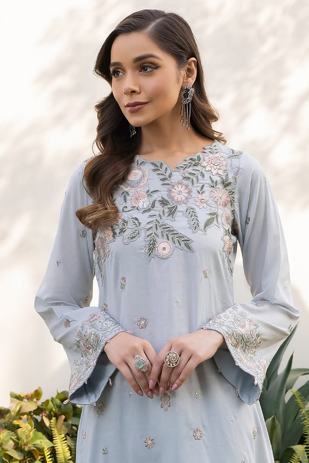 AZURE - 3PC LAWN EMBROIDERED SHIRT WITH CHIFFON EMBROIDERED DUPATTA AND TROUSER - HZG2114