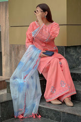 MAIRA ZUNNORAIN - 3PC LAWN EMBROIDERED SHIRT WITH CHIFFON PRINTED DUPPATA AND TROUSER - HZG2660