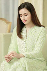 BAREEZE - 3PC LAWN HEAVY EMBROIDERED SHIRT WITH ORGANZA EMBROIDERED DUPATTA - HZG1057