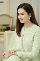 BAREEZE - 3PC LAWN HEAVY EMBROIDERED SHIRT WITH ORGANZA EMBROIDERED DUPATTA - HZG1057