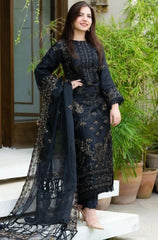 DANANEER - 3PC LAWN EMBROIDERED SHIRT WITH MANAAR EMBROIDERED DUPATTA - HZG1004