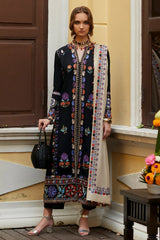 ZAHA - 3PC LAWN EMBROIDERED SHIRT WITH CHIFFON EMBROIDERED DUPATTA AND TROUSER - HZG1507